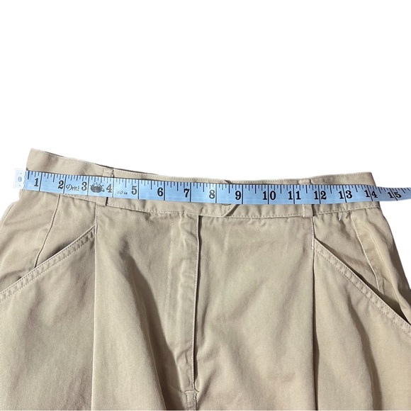 Charter club khaki midi skirt. Size 12 cotton side pockets belt loops zipper - Picture 8 of 12
